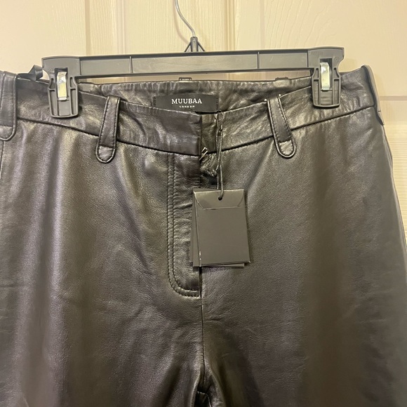 Muubaa women’s leather pants size 4 US black - Picture 7 of 12